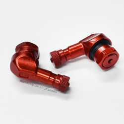 90° Aluminum tire valves 11.3mm - Red