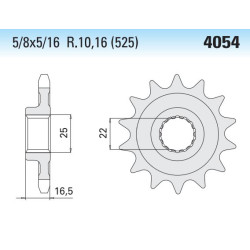 4054K Front Steel Sprocket #525 T-14