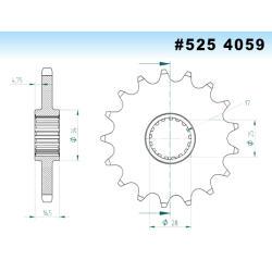 4059K Front Steel Sprocket #525 T-17